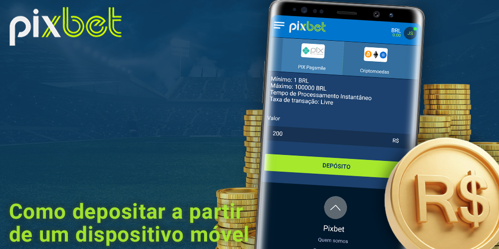 Instruções sobre como financiar sua conta Pixbet a partir de um dispositivo móvel