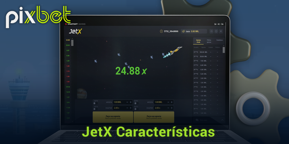 Características do jogo Jet X na Pixbet